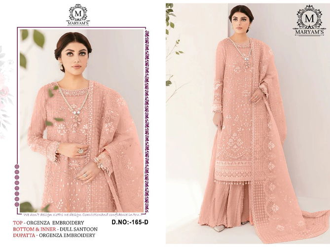 Maryams 165 Heavy Organza Embroidery Pakistani Salwar Suits Wholesalers In Delhi
